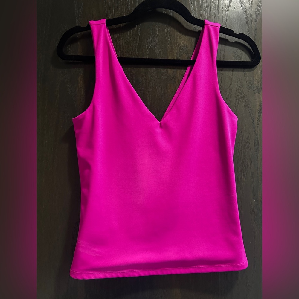 Express Fuchsia V-Neck Tank Top